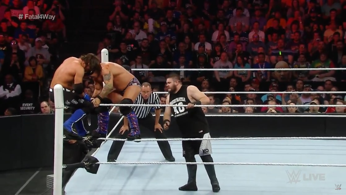 Cesaro vs. AJ Styles vs. Chris Jericho vs. Kevin Owens (WWE, Raw 04/04/16)