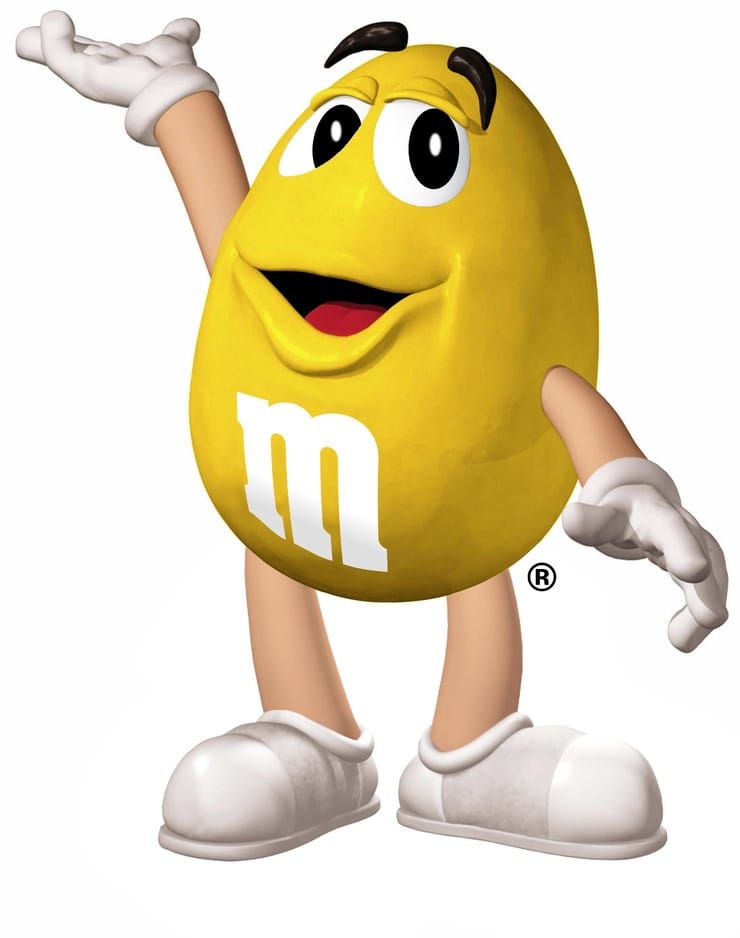 m&m yellow shirt