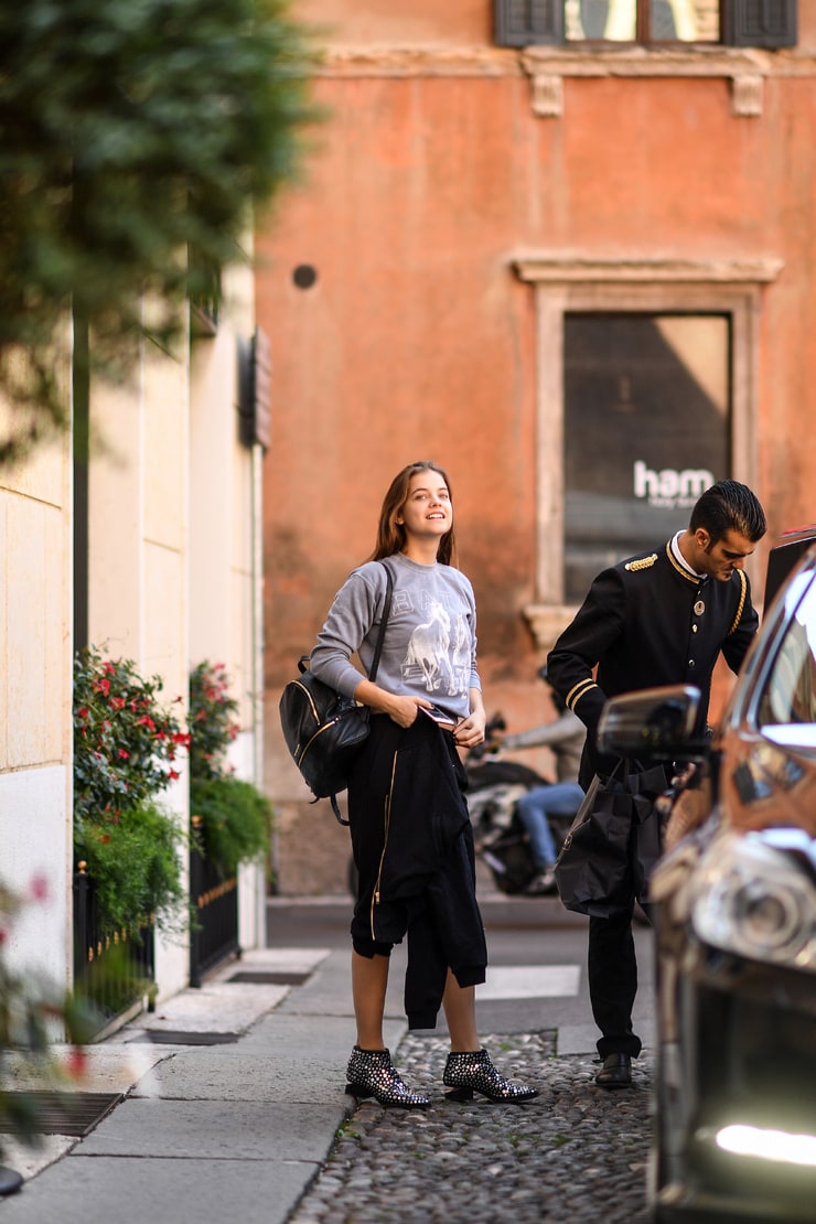 Barbie leaving hotel in Verona