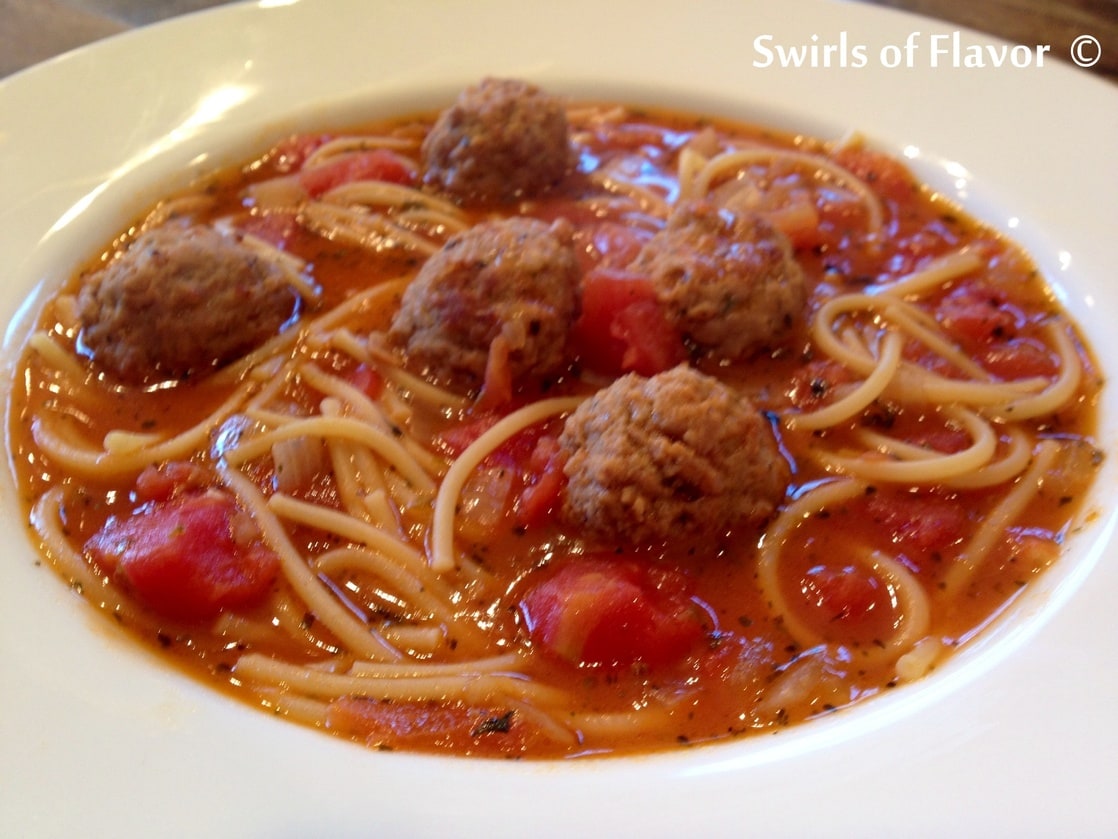 Spaghetti and Meatball Soup