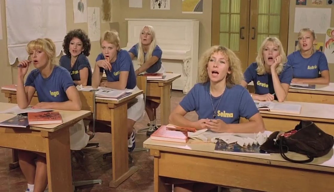 Picture Of Six Swedish Girls On Campus 1979