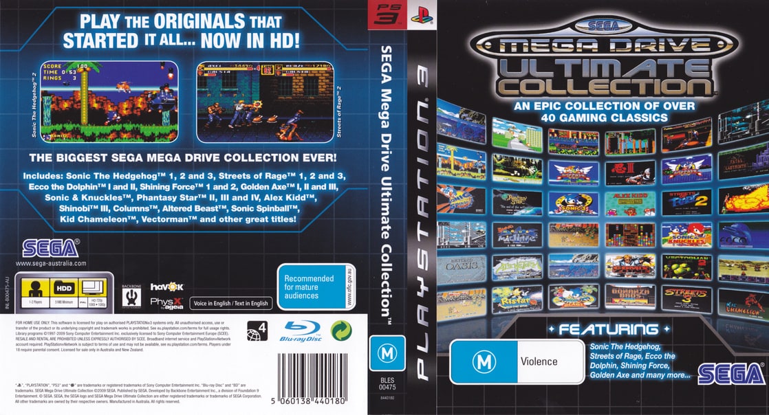 sega mega drive ps3 game list