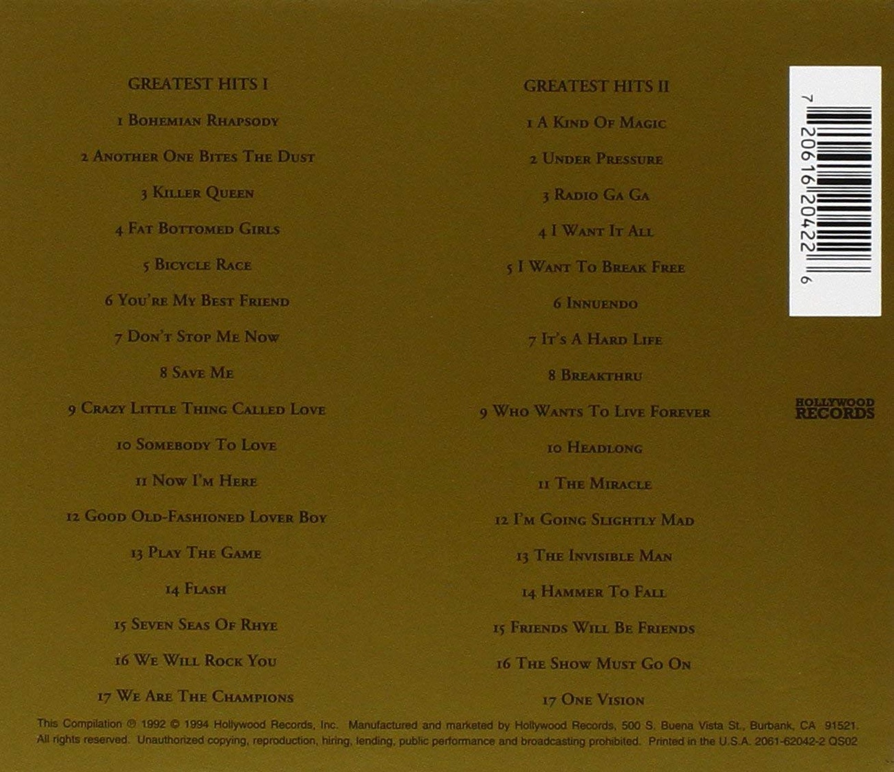 Queen: Greatest Hits I & II