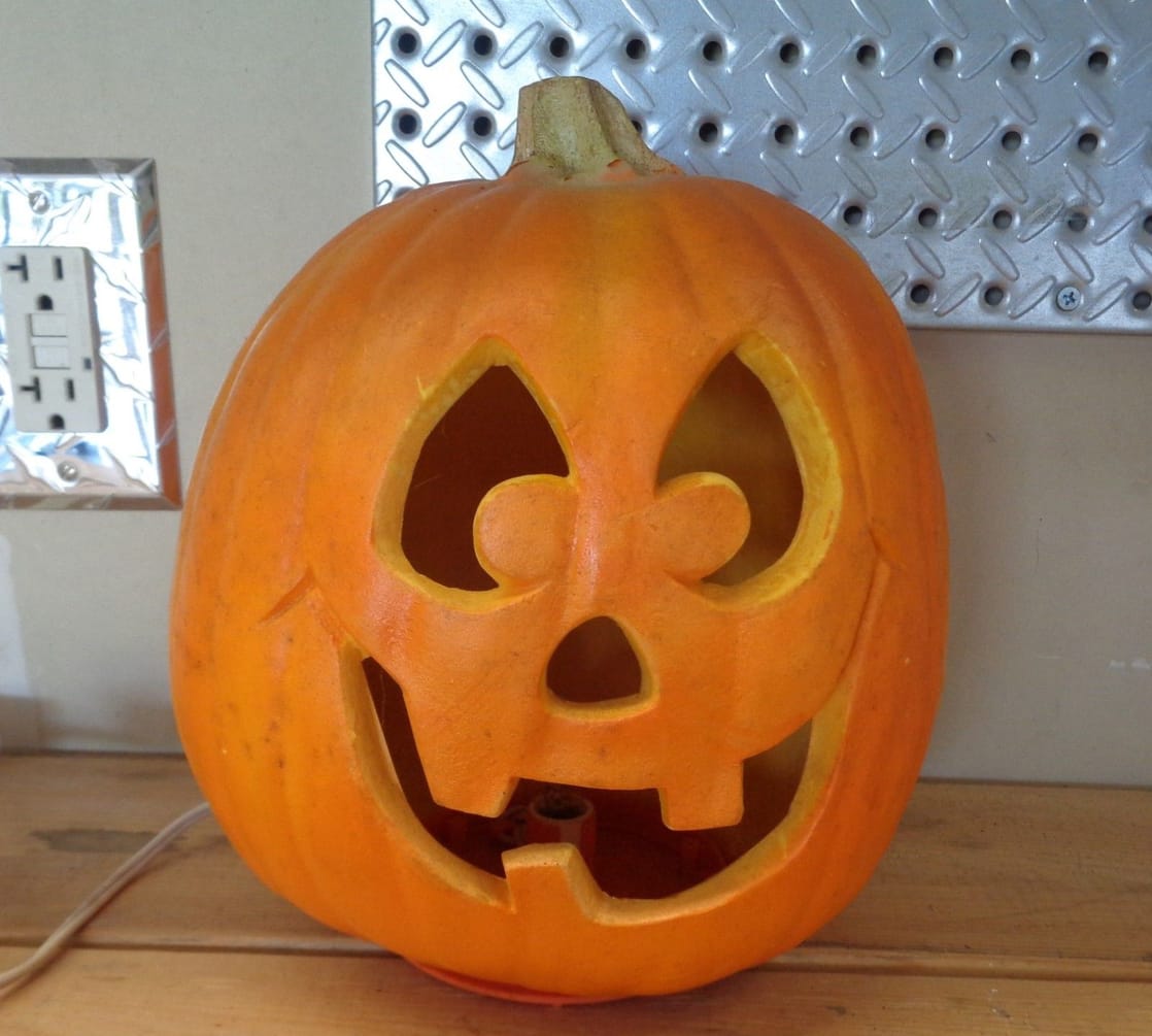 Vintage Classic 1995 Trendmasters Halloween Jack O Lantern Pumpkin Lighted Prop