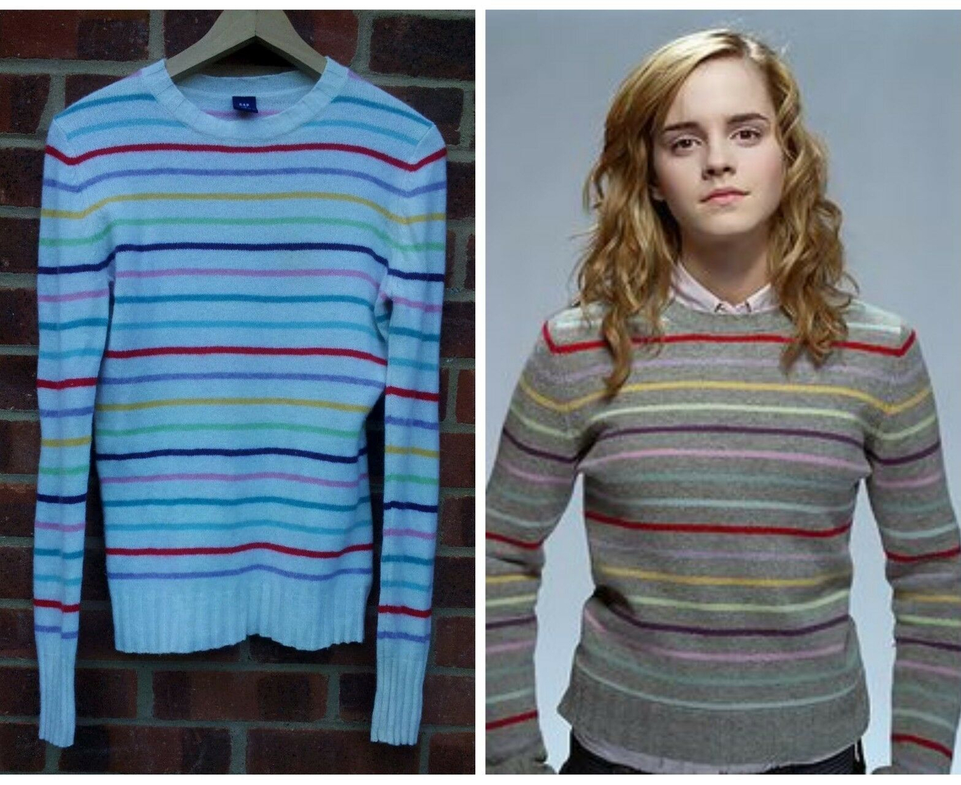 Hermione Granger Gap Striped multi color jumper ASO Harry Potter SA white M gap