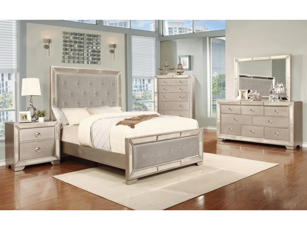 Lifestyle Glitzy 7 Drawer Dresser and Mirror Set