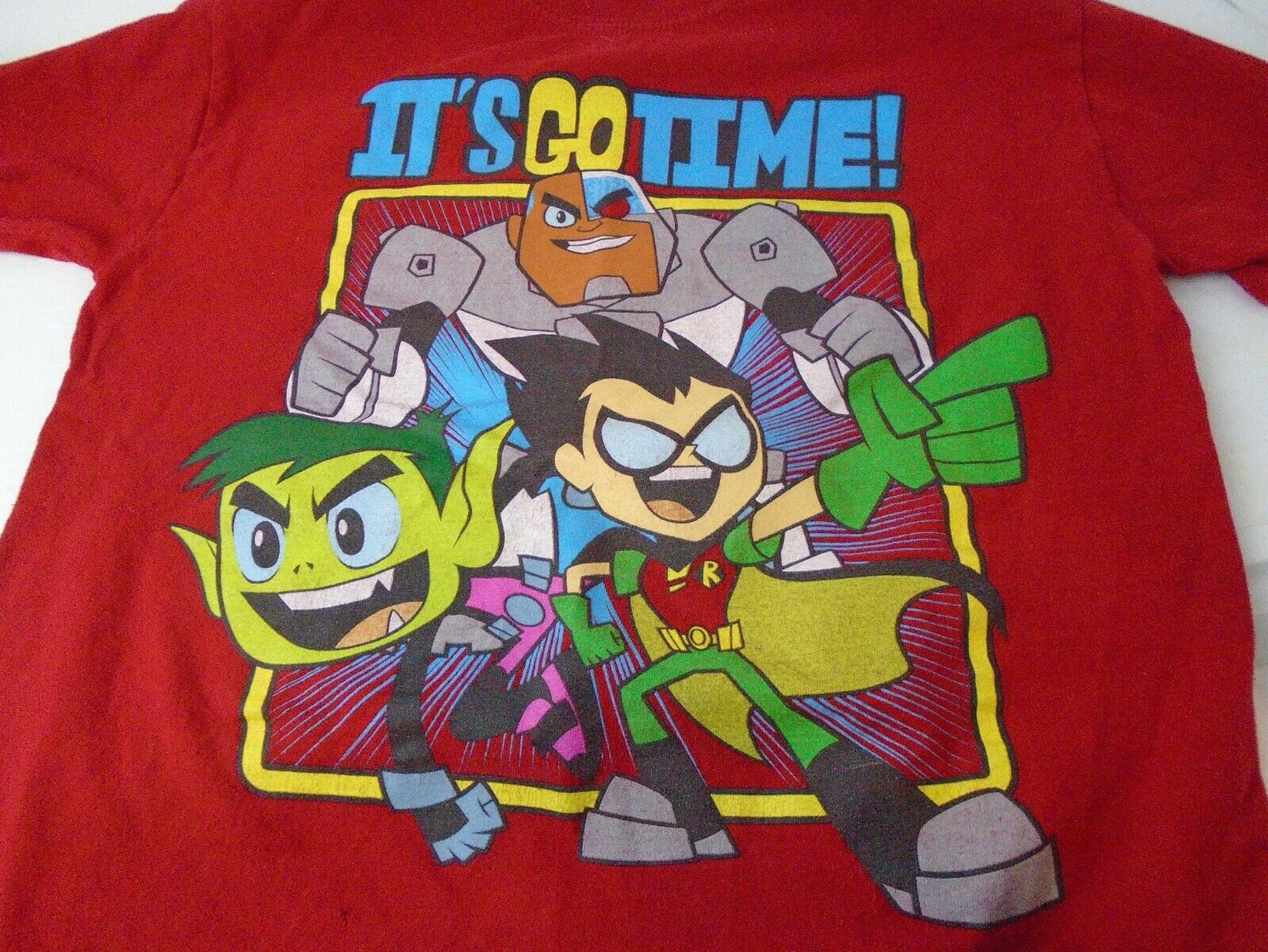 Picture of Teen Titans Go It's Go Time Boys Tee Shirt Size Medium 8 Red