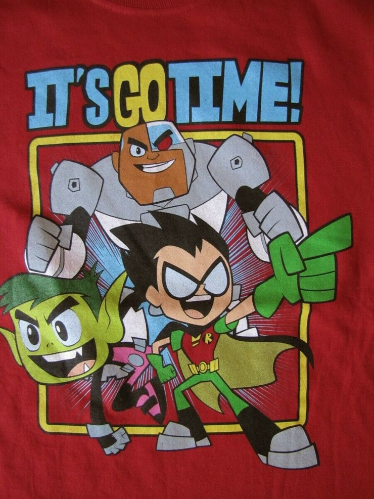 Teen Titans Go It's Go Time Boys Tee Shirt Size Medium 8 Red Kids T