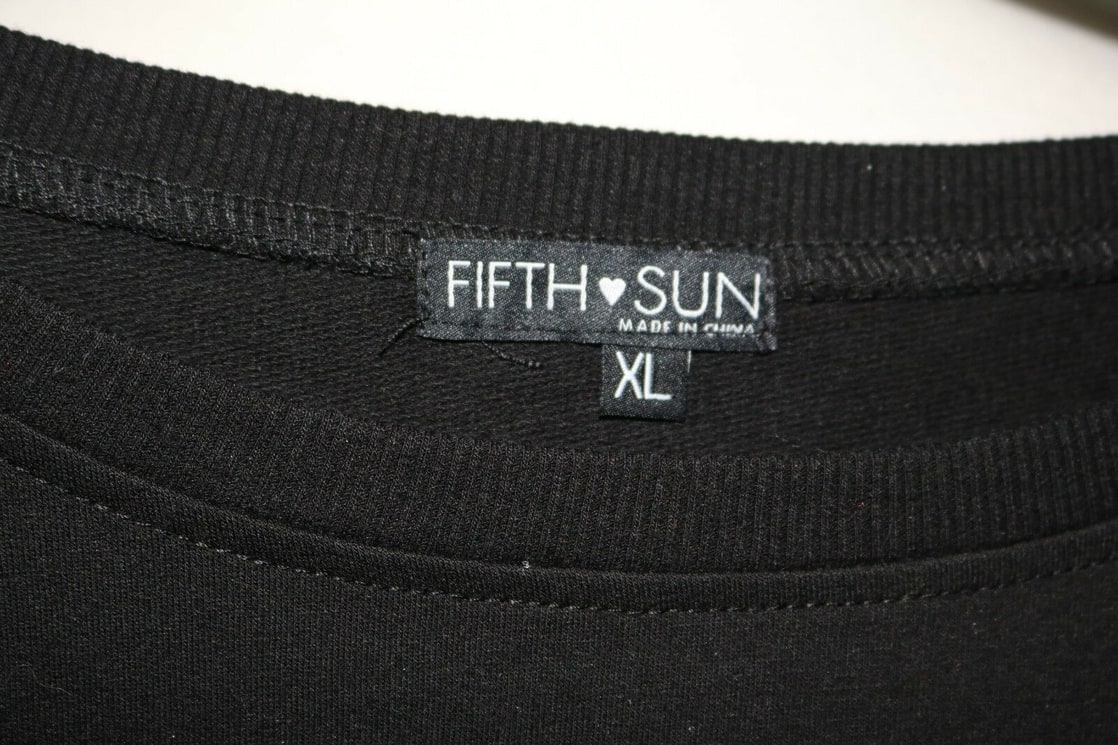 Fifth Sun The Struggle Is Real Black Top Womens Size Large Long Sleeve