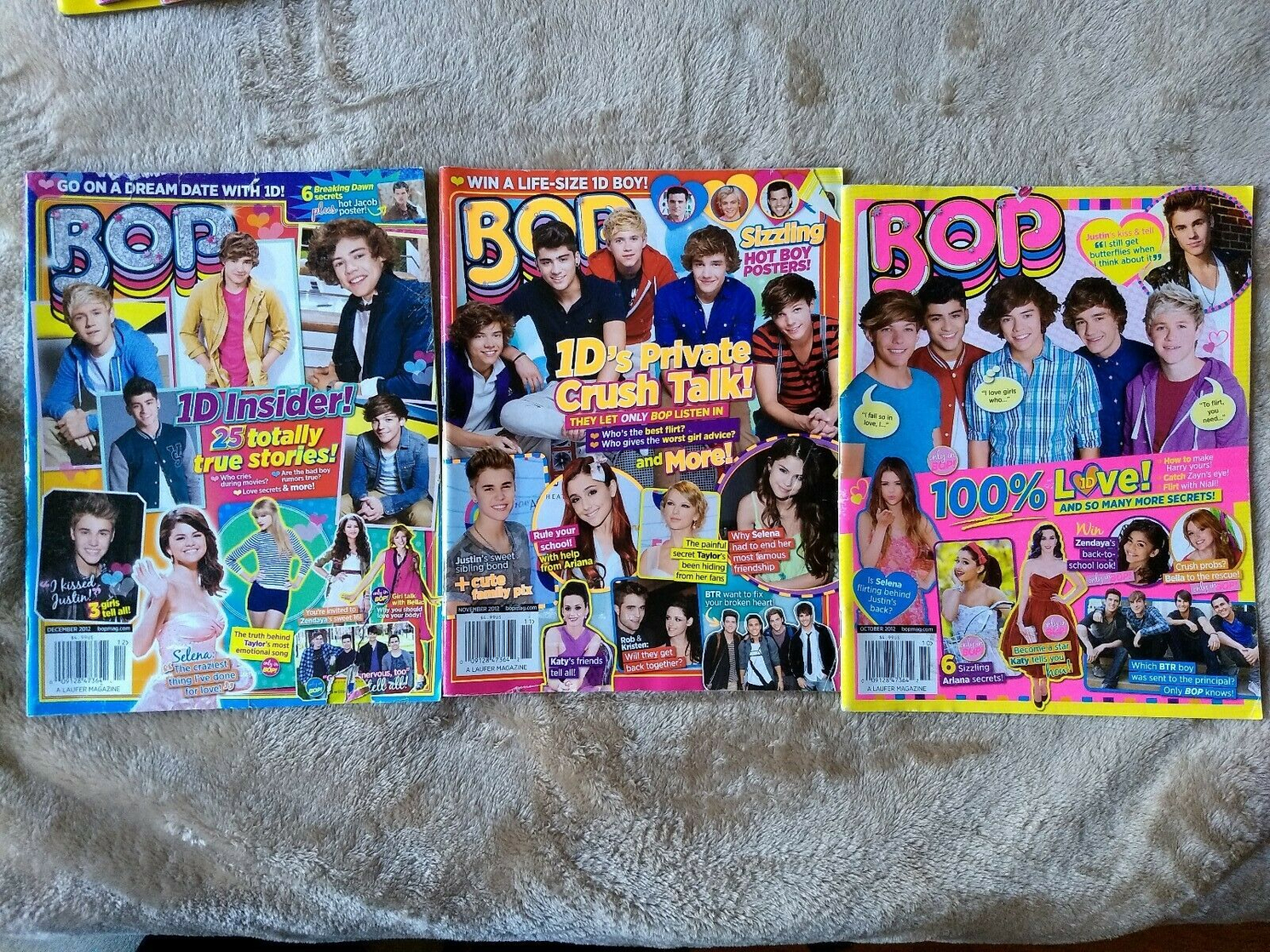 LOT of 9 BOP 2011-2012 Teen Magazine with POSTERS INCLUDED and attached