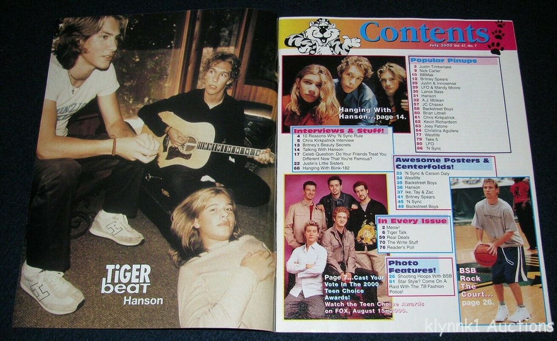 Tiger Beat Magazine July 2000 NSync Nick Carter Hanson Britney Backstreet Boys