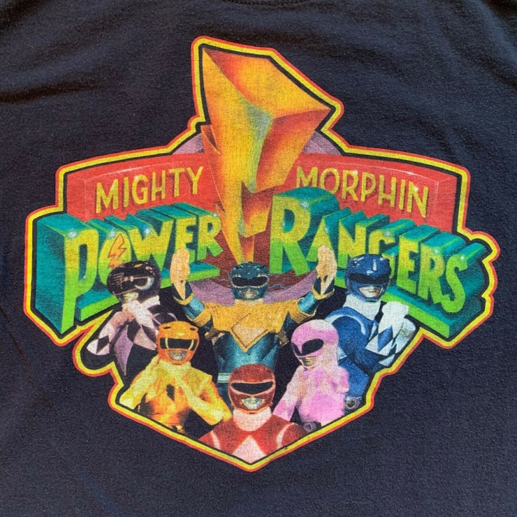 Vintage 90's Mighty Morphin Power Rangers Black T Shirt Size Med Retro ...