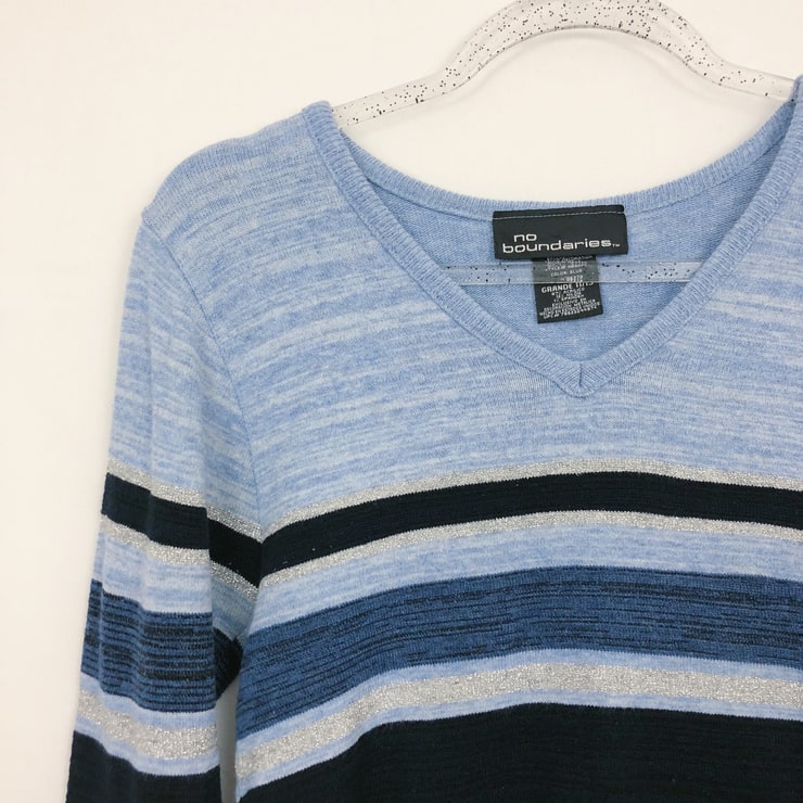 Picture of Vintage 90s striped sweater top! Nice different...