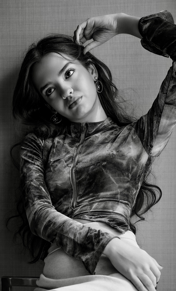 Actress Galilea La Salvia in Black and White