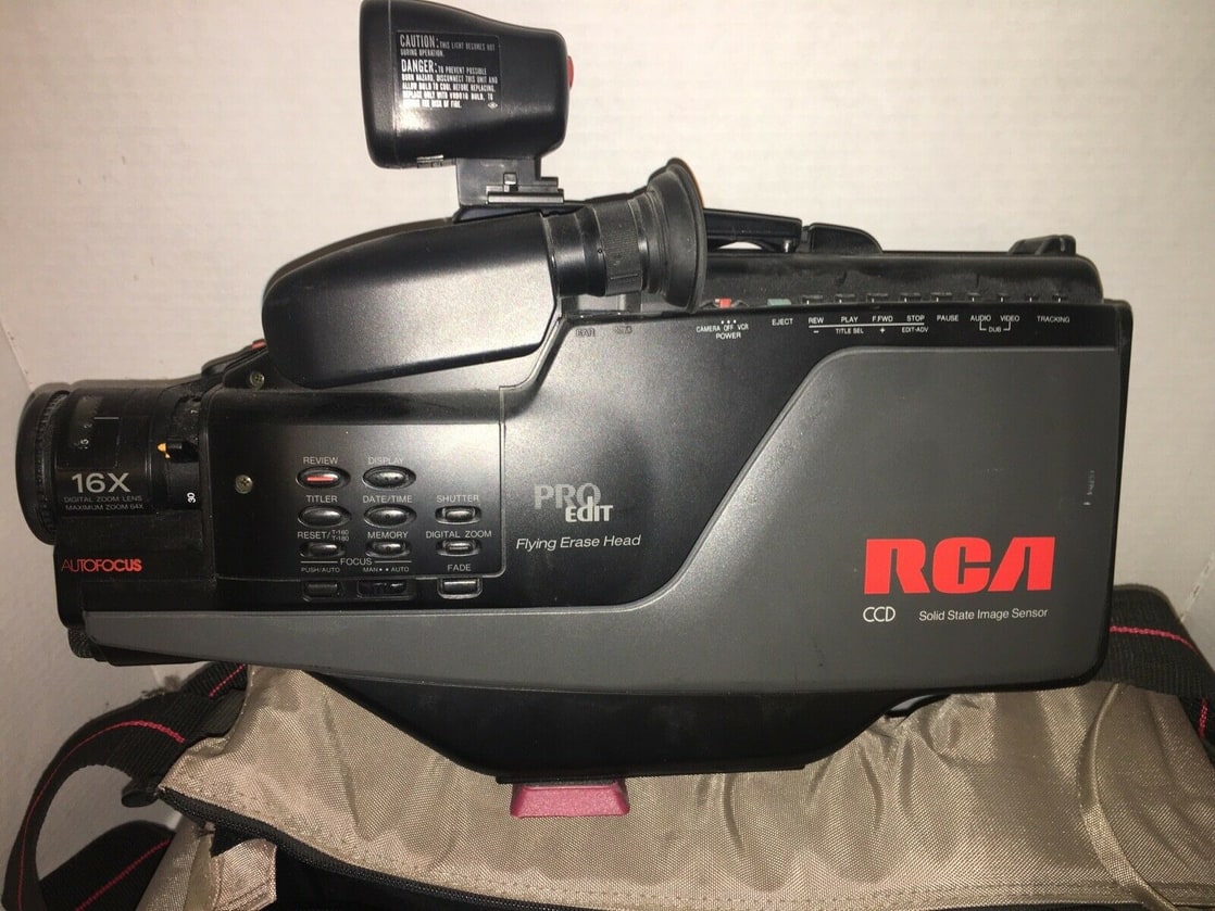 Vintage RCA VHS Camcorder CC250 Auto focus - untested With Original Camera Bag