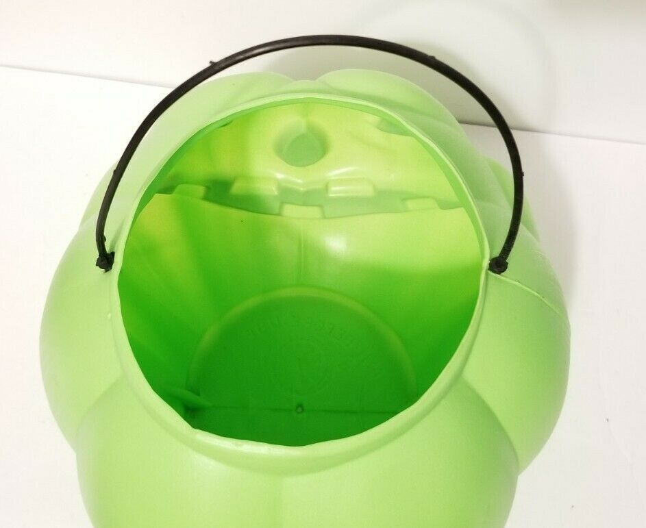 Green Vintage General Foam Plastics Halloween Jack-O-Lantern Pumpkin Bucket Pail