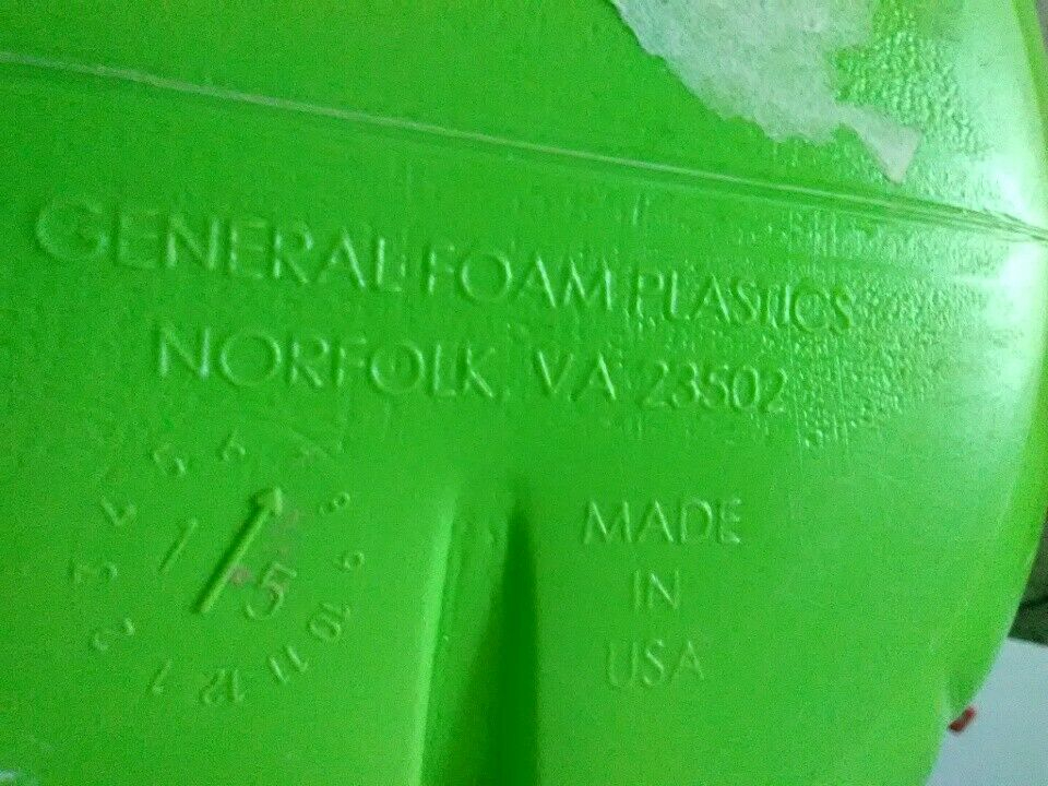 General Foam Plastics Green Pumpkin Pail Bucket Blowmold USA Halloween VINTAGE