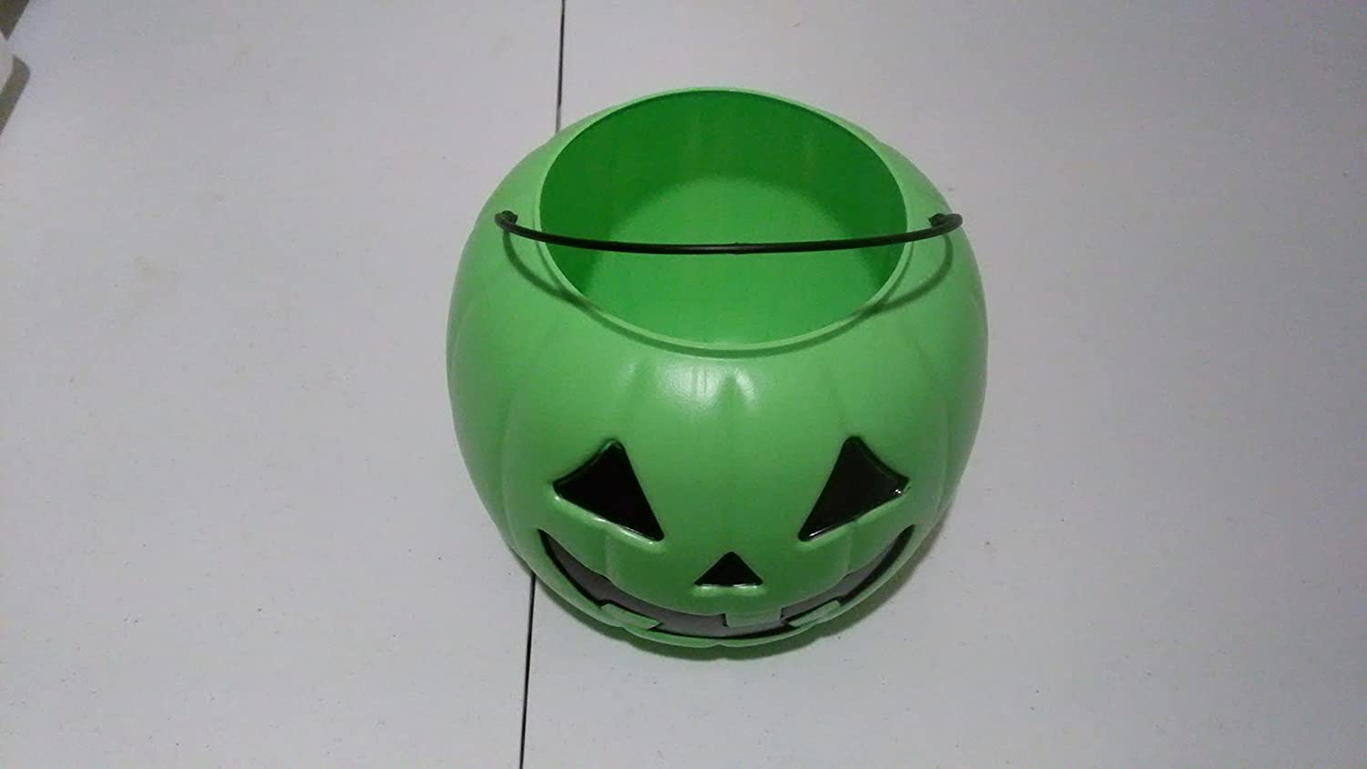 Halloween Pumpkin Jack O Lantern Candy Bucket (Green)