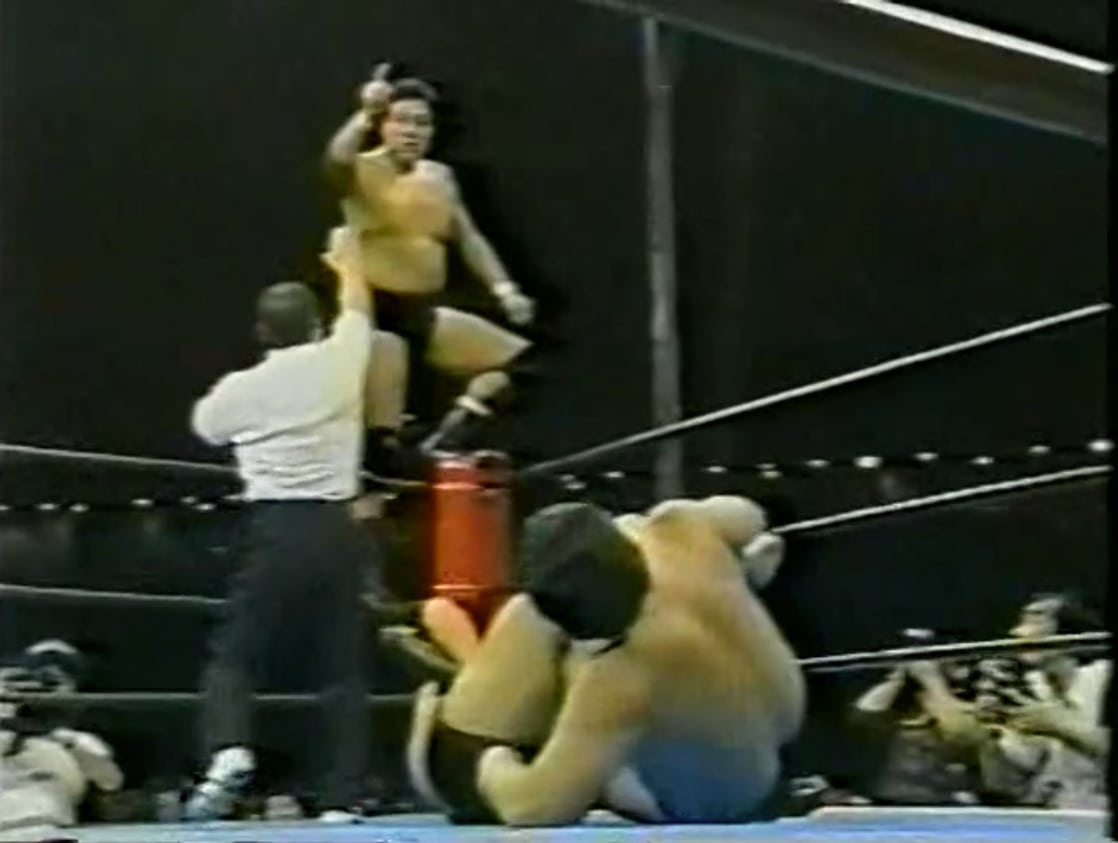 Jumbo Tsuruta & Yoshiaki Yatsu vs. Kengo Kimura & Osamu Kido (1990/02/10)