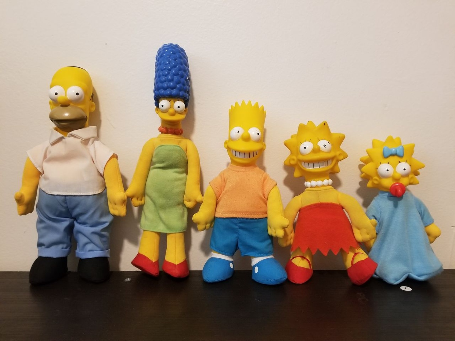 Collection of Five Burger King Simpson Doll Figures: Homer, Marge, Bart, Lisa and Maggie