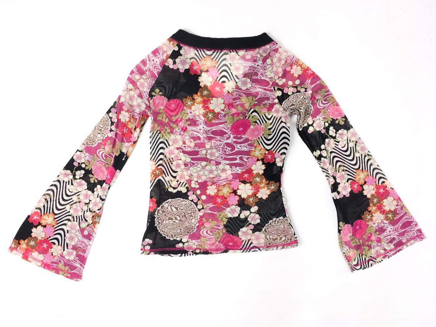 90s mesh top floral mesh top 70s style abstract mesh top