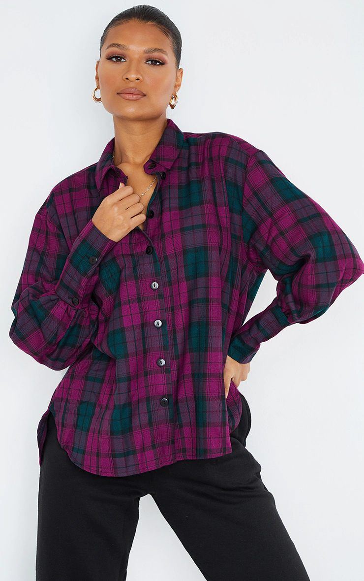 chocolate checked oversized shirt