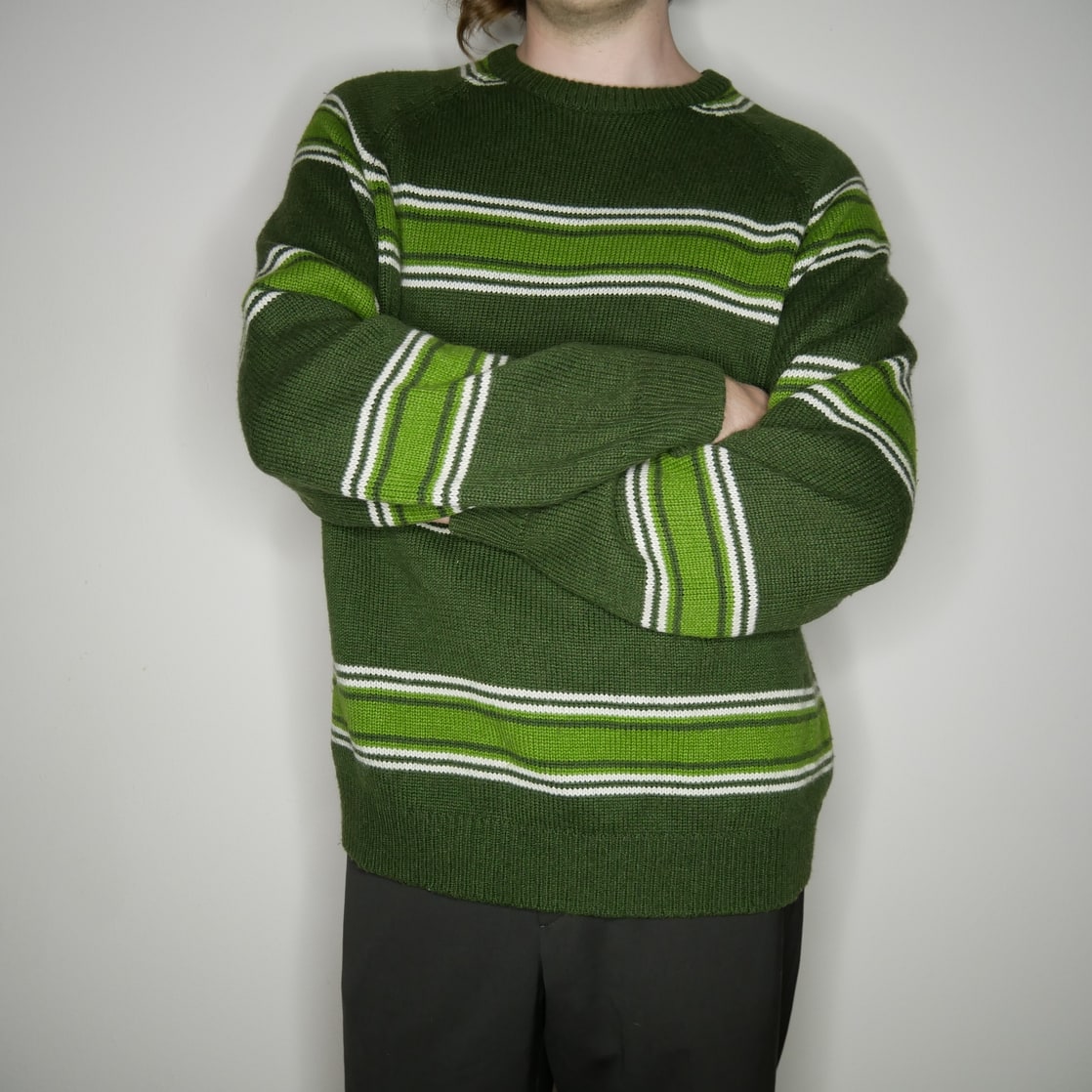 90s grunge striped oversized sweater 