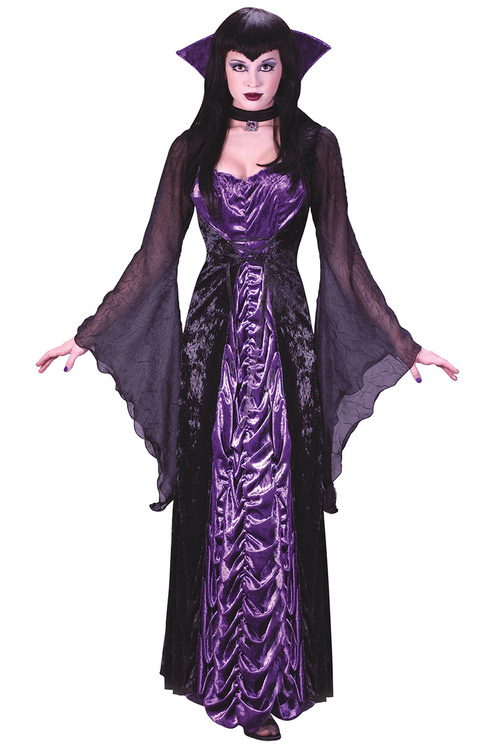 Picture of Purple Gothic Vampire Dress Costume