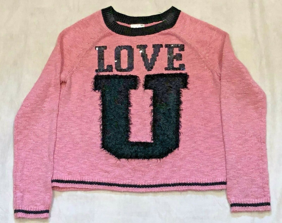 Girls Justice Love U Sweater - Pre-owned Size 12