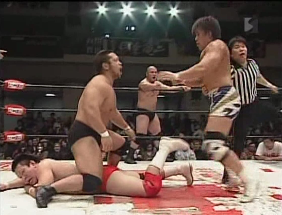 Daisuke Sekimoto, Ryuichi Kawakami & Yuji Okabayashi vs. Masahi Otani, Shinya Ishikawa & Yoshihito Sasaki (2011/02/12)
