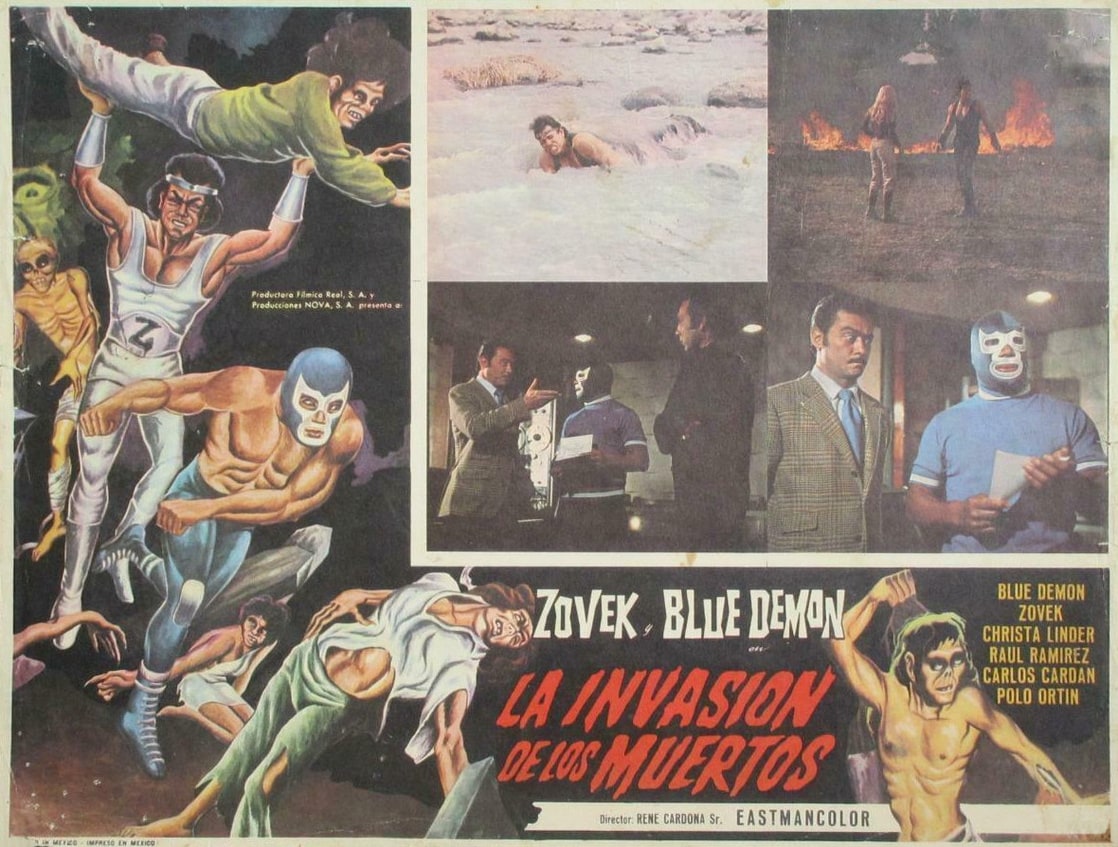 Blue Demon y Zovek en La invasión de los muertos