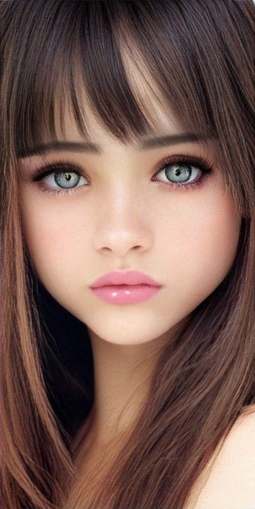 Cute girl with a beautiful face and amazing eyes