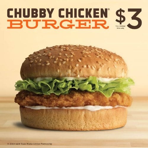 Picture of A&W Chubby Chicken Burger