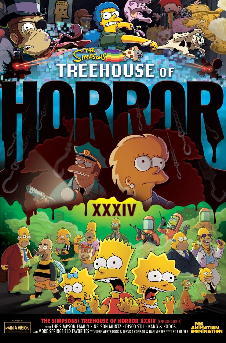 Picture Of Treehouse Of Horror XXXIV 2023   740full Treehouse Of Horror Xxxiv (2023) Poster 