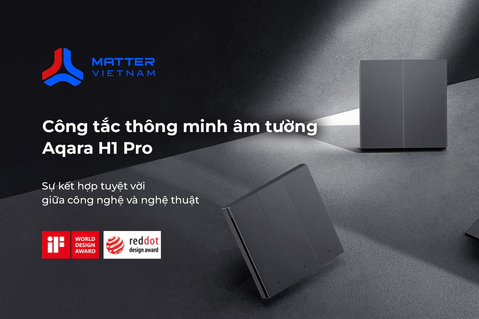 Công tắc vuông Aqara H1 Pro Đen (Nội địa) – Smart Wall Switch H1 Pro Black