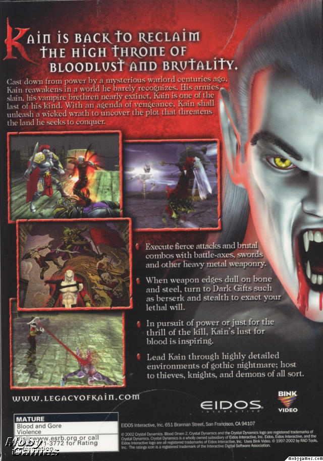 legacy of kain blood omen cheat codes