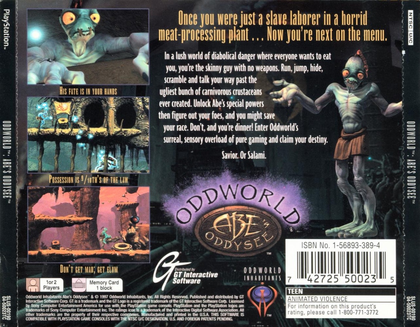 Oddworld abe s oddysee картинки