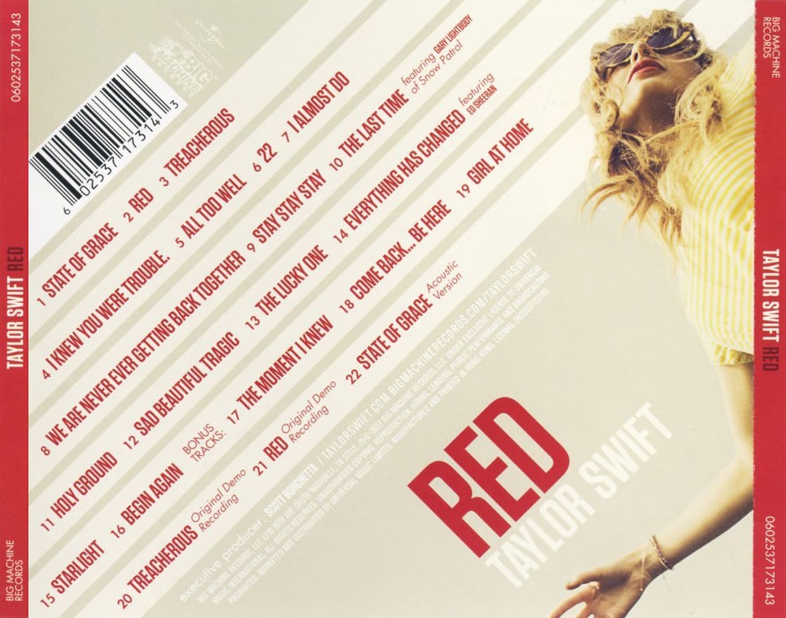 Red Deluxe 22 Tracks Edition 2CDs (6 Bonus Tracks)