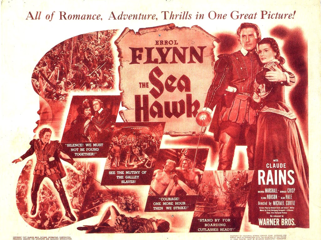 Thrilling adventure. Brenda Marshall and errol Flynn. Mutiny Vintage.