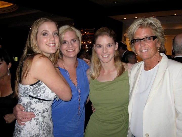 Meredith Baxter with daughters Mollie, Eva & Kate