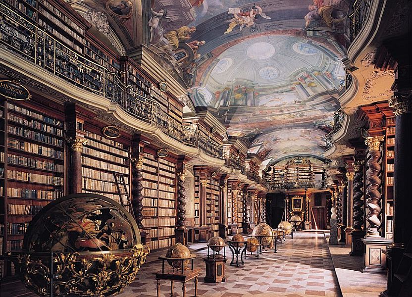 Baroque Library Hall in Clementinum