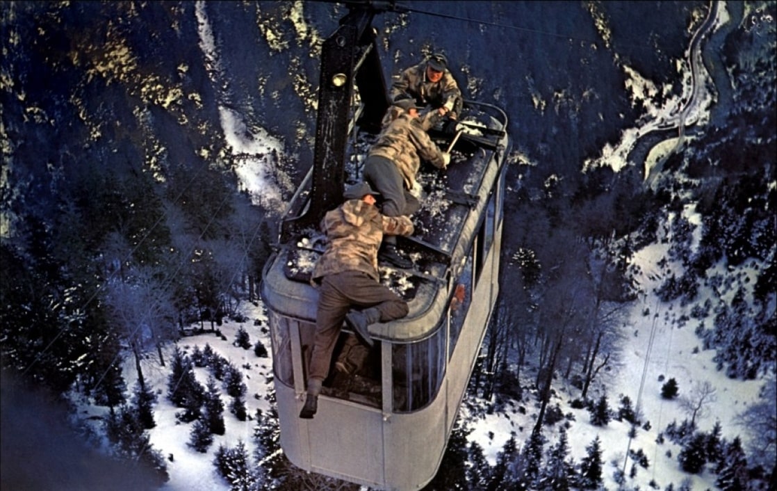 Image result for cable car fight where eagles dare