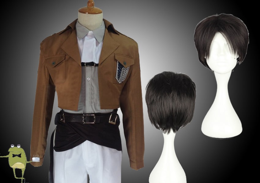 Attack on Titan Levi Ackerman Cosplay Outfits Wig