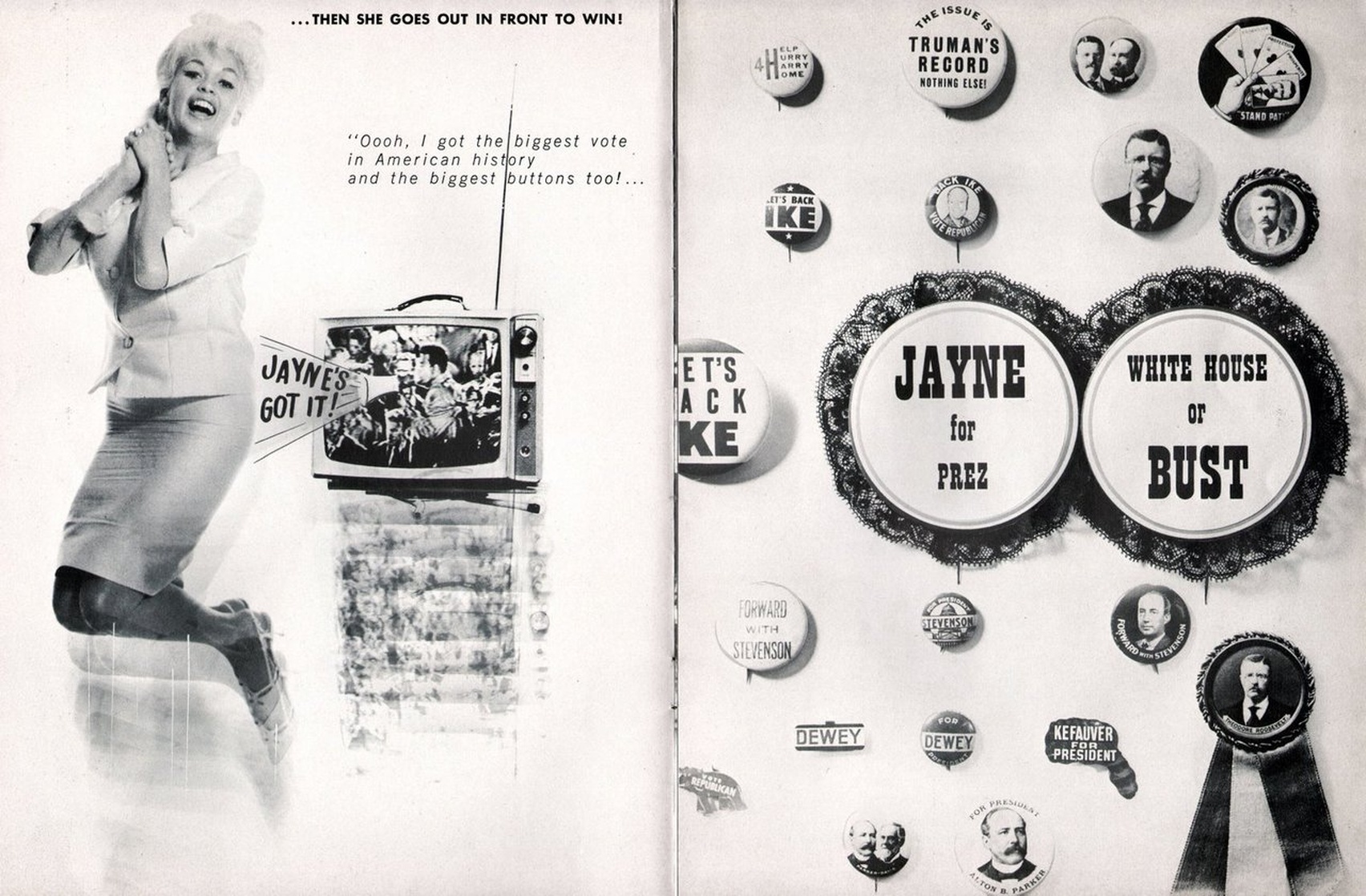 Jayne Mansfield For President (Jayne Mansfield For President, The White House Or Bust)