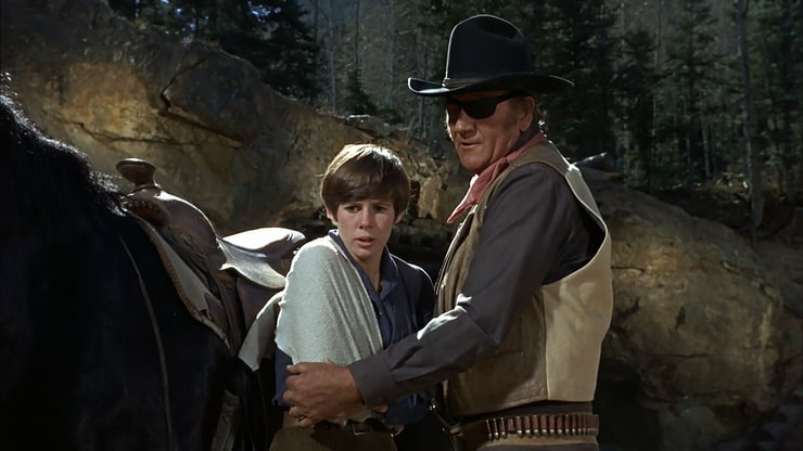 Kim Darby and John Wayne.