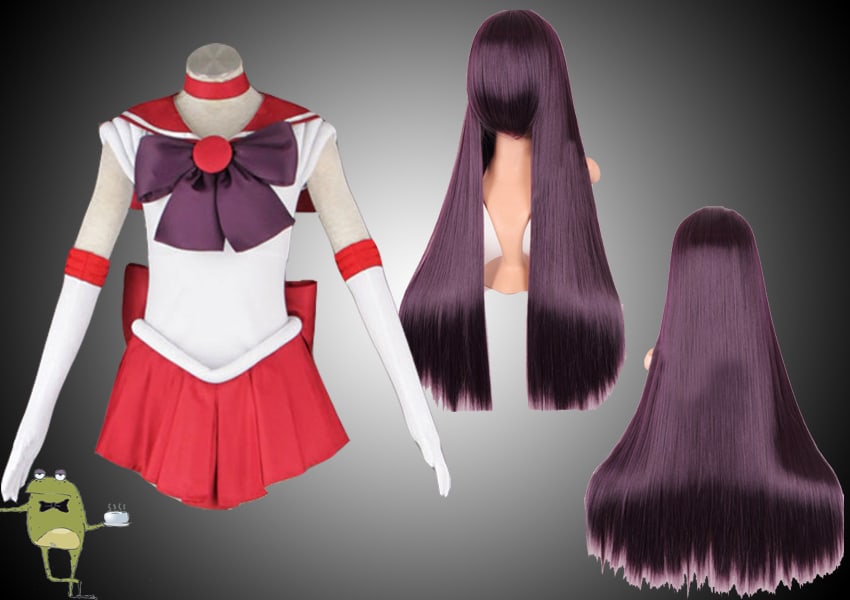 Rei Hino Sailor Mars Cosplay Costume Wig