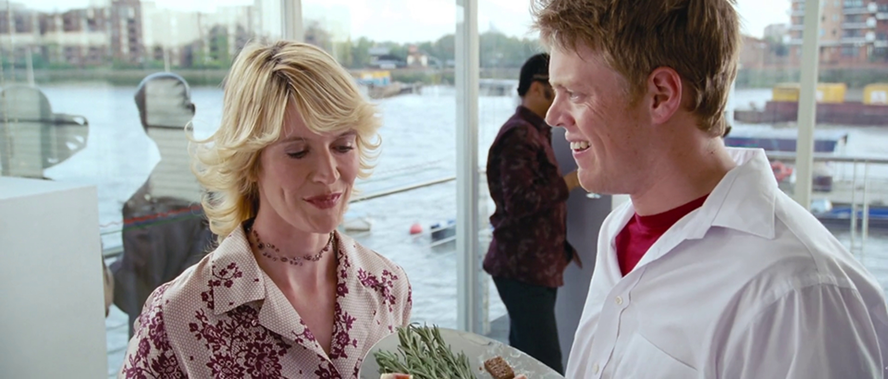 Julia Davis and Kris Marshall