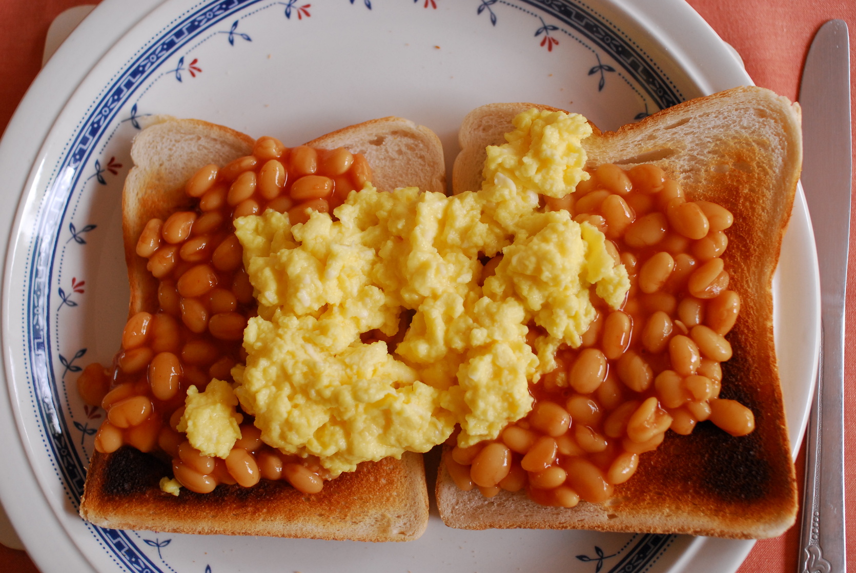 Picture Of Scrambled Eggs Baked Beans On Toast