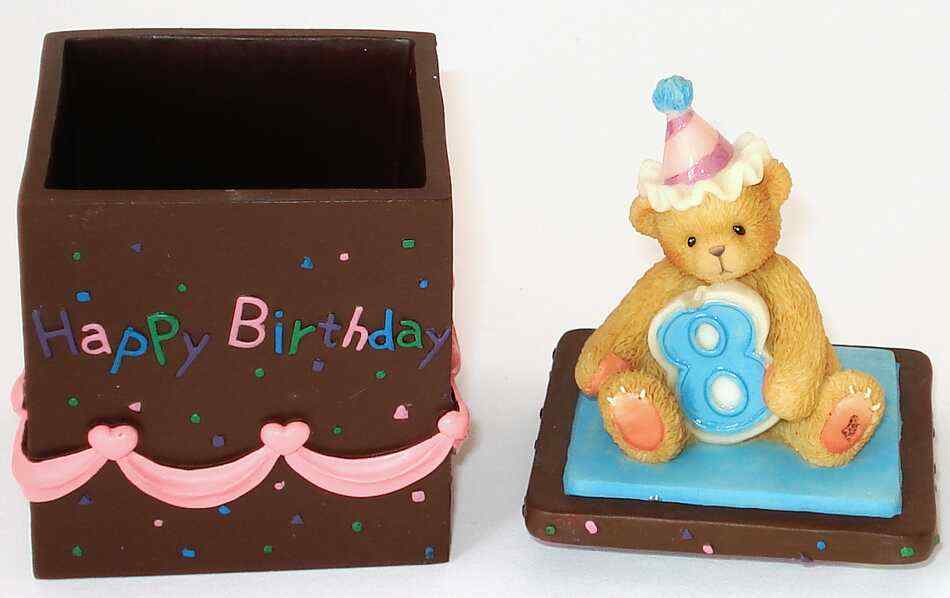 Cherished Teddies - Covered Box (Birthday Age 8)