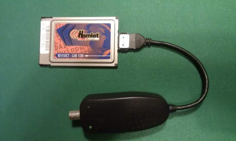 Hamlet HRE450 Combo: 10 Mbits ethernet PMCIA card, RJ45 and BNC